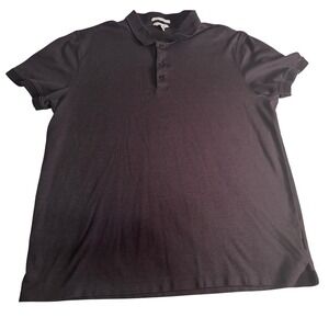 Calvin Klein Liquid Cotton Polo Shirt Mens L Striped Short Sleeve Casual